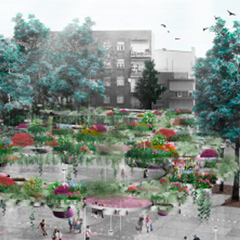 02 - CONJUNTO PLAZA MAYOR Y PLAZA ÁGATA, VILLAVERDE - LIENZO HORIZONTAL